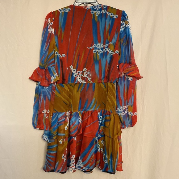 NWT flawed Walter Baker Devina Dress, Size XL Color Rio Palm - Picture 10 of 13